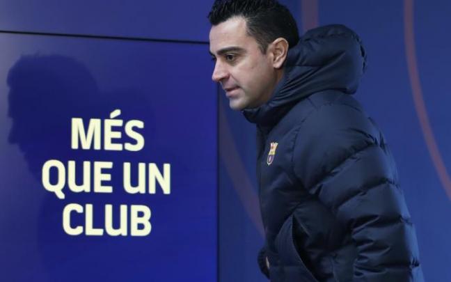 Xavi Hernández, tras una rueda de prensa.