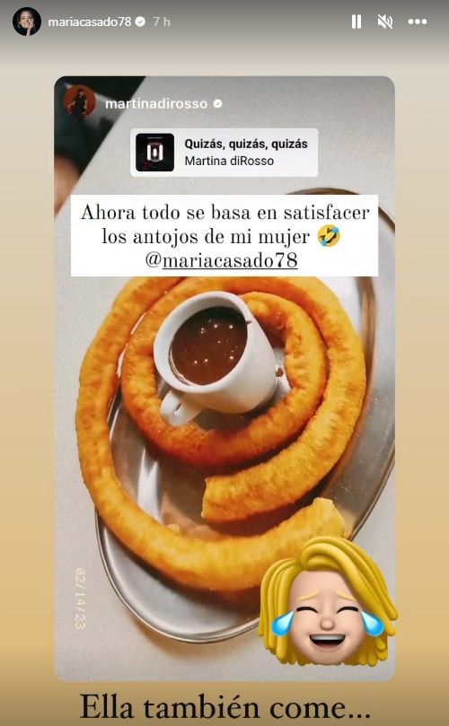 La historia que ha subido DiRosso y ha compartido Casado.
