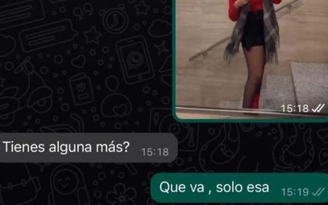 Un fragmento de la conversación por WhatsApp. Un fragmento de la conversación por WhatsApp.
