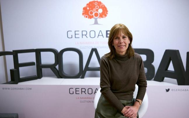 Uxue Barkos, durante la entrevista con DIARIO DE NOTICIAS