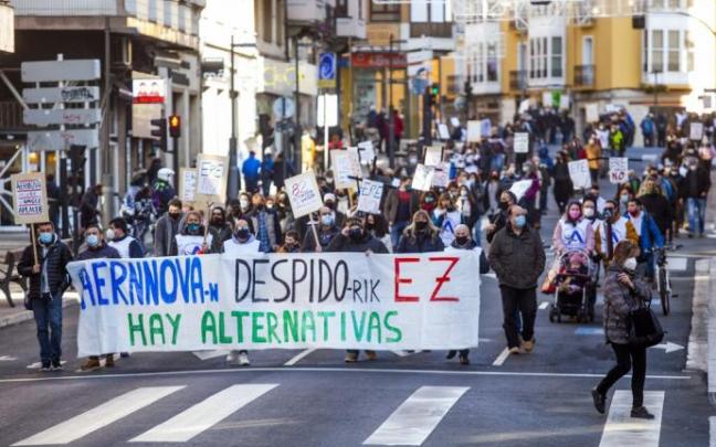 Una manifestación celebrada en Gasteiz contra el ERE en Aernnova.