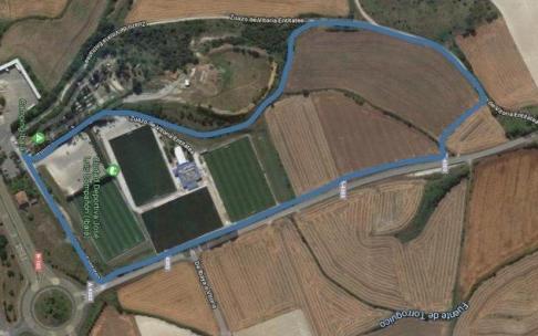 Vista aérea de la instalación de Ibaia, la ciudad deportiva del Alavés. Vista aérea de la instalación de Ibaia, la ciudad deportiva del Alavés.