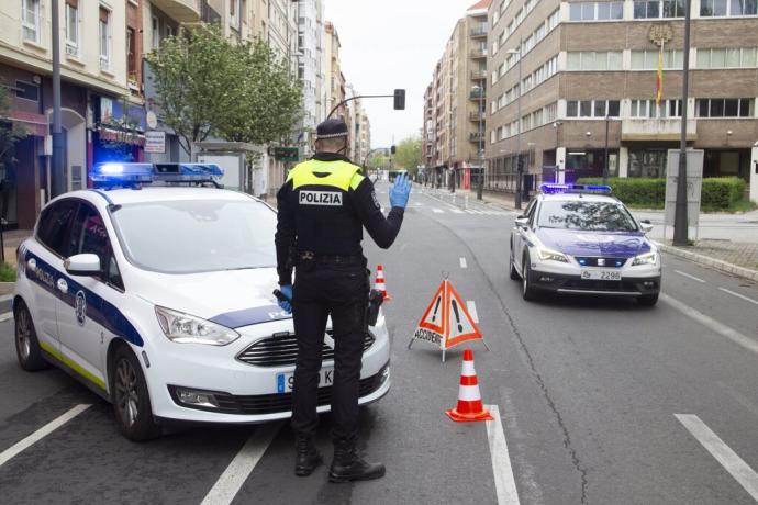 Control de la Policía Local de Vitoria.