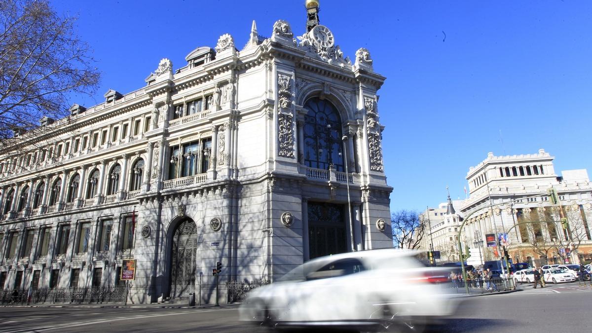 Fachada del Banco de España, en Madrid.