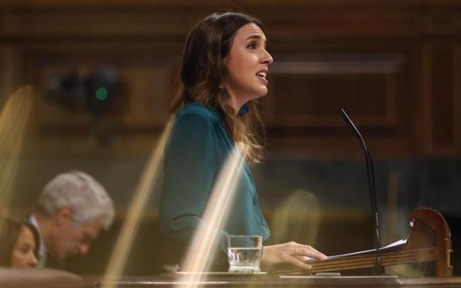 La ministra de Igualdad, Irene Montero, interviene durante una sesión plenaria.