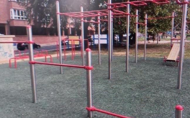 El circuito de calistenia que construy&oacute; Urbabil 2000 en la zona de Goikogane del barrio Latiorro de Laudio.