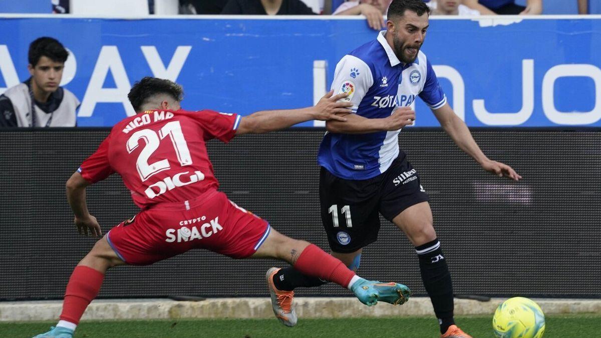 Luis Rioja, durante un partido ante el Espanyol, el equipo que pretende hacerse con sus servicios