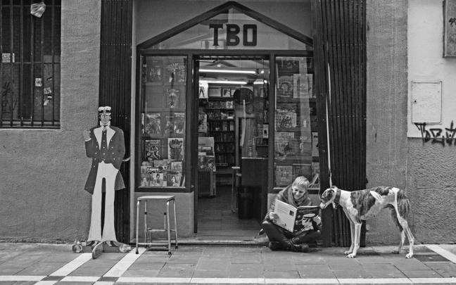 Fachada del comercio TBO, en la calle de la Merced desde 1983.