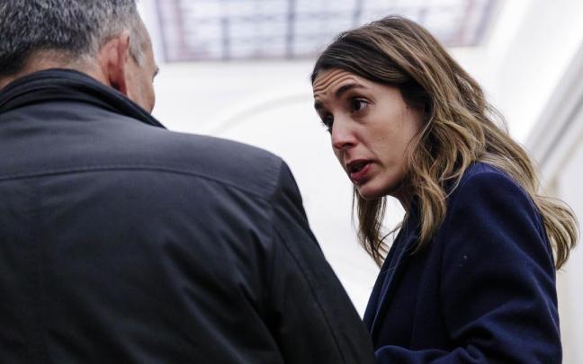 La ministra de Igualdad, Irene Montero, durante una sesi&oacute;n plenaria en el Congreso de los Diputados.