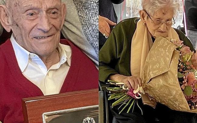 Juan Bautista Usabiaga y Goya Miguel en su cumplea&ntilde;os. | FOTO: N.G.