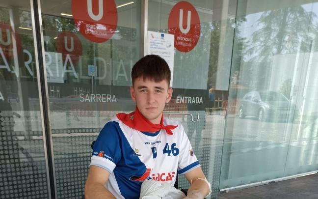 Mario San Martín Iribarren, tras recibir el alta.