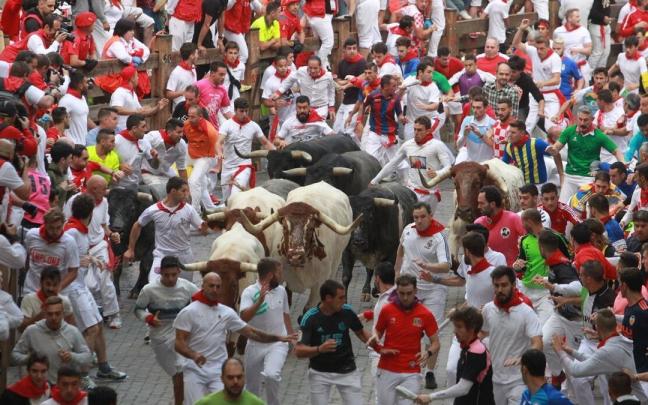 Encierro del día 14 de Julio de 2019 con toros de la ganadería de Miura