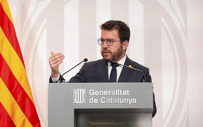 El president de la Generalitat, Pere Aragon&egrave;s, en su comparecencia del pasado martes tras el Consell Executiu. | FOTO: E.P.