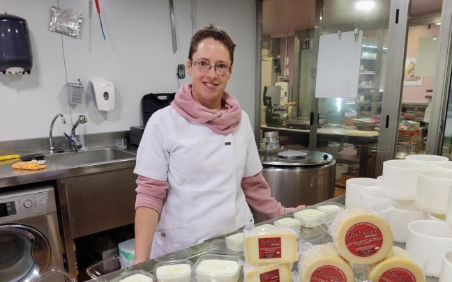María Torres, en la quesería Autxitxia.