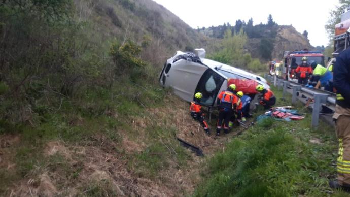 Imagen de archivo de un accidente en Rioja Alavesa.