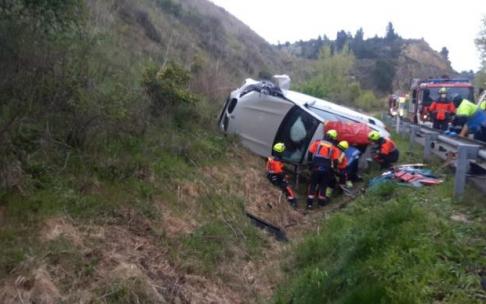 Imagen de archivo de un accidente en Rioja Alavesa.