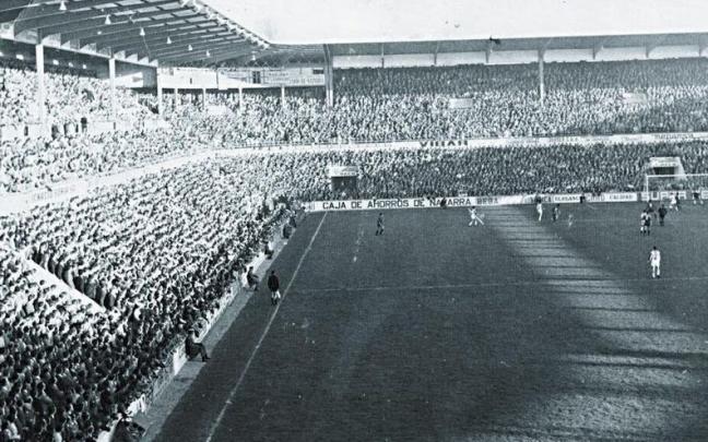 Primer lleno en El Sadar en la visita del Espanyol en noviembre de 1969.