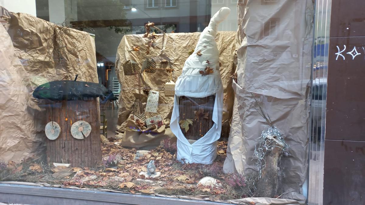 El escaparate está en la calle Reyes Católicos, muy cerca del centro cívico Iparralde