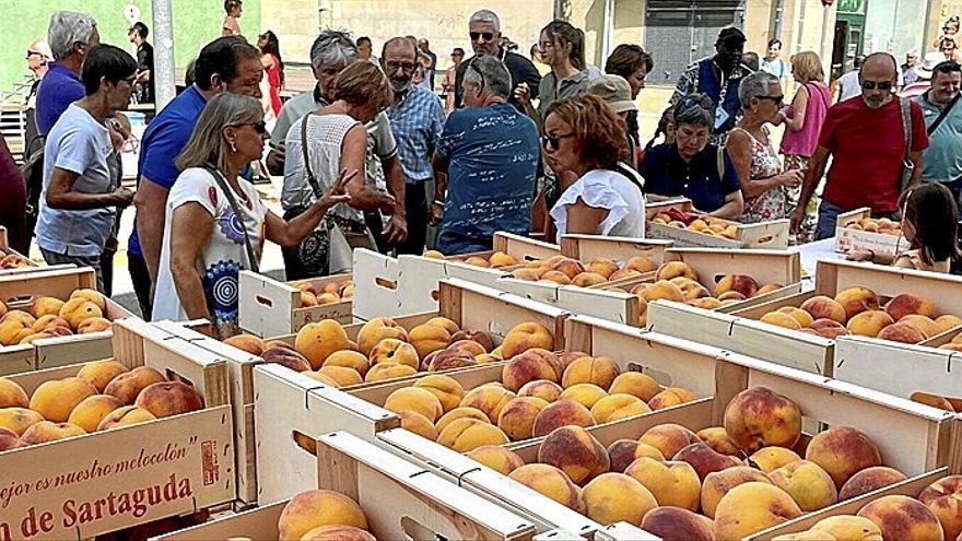 Cientos de personas se acercaron ayer a la localidad ribera para probar, y después comprar, esta fruta local.