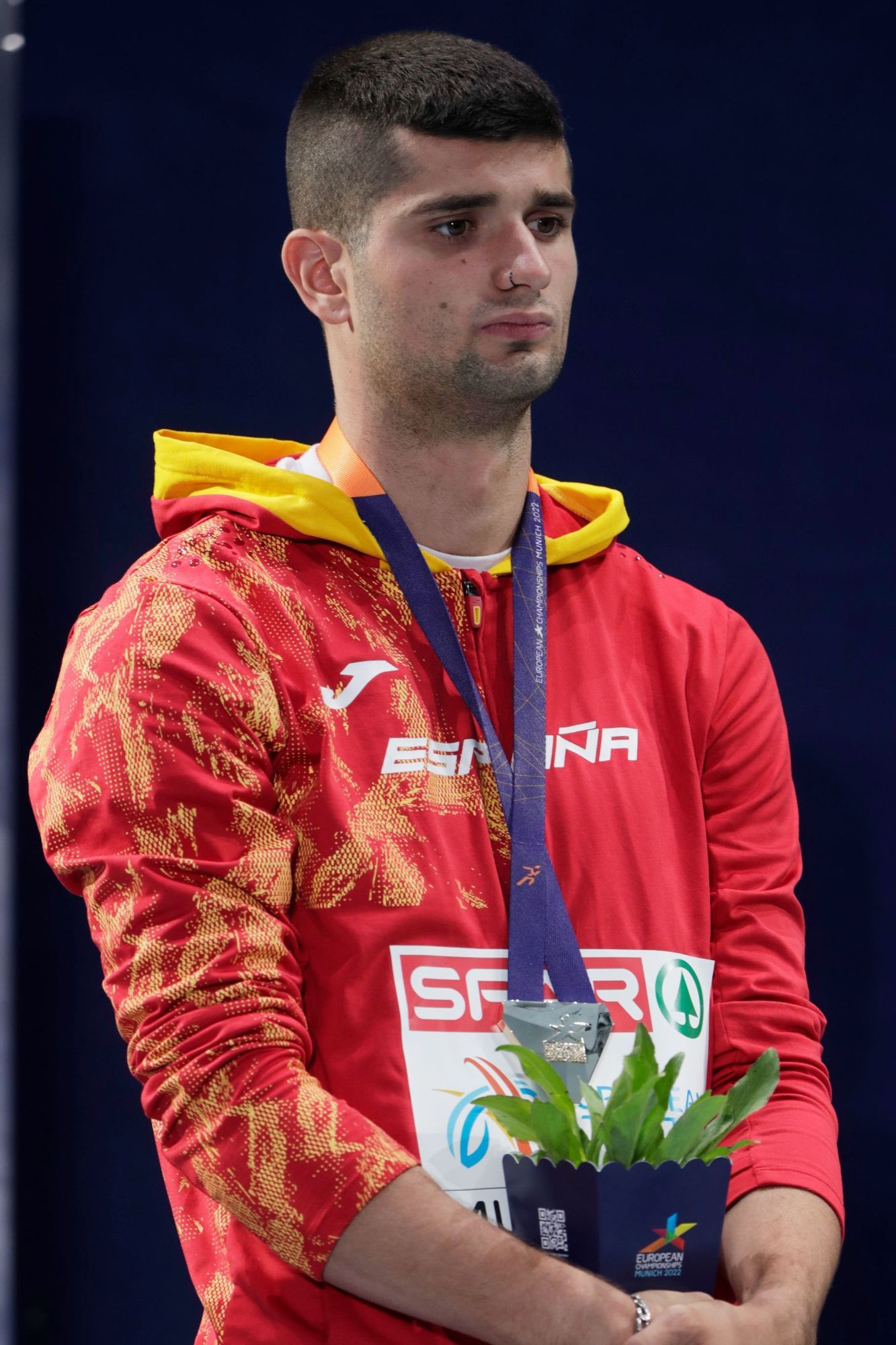 Asier Martínez, tras recibir su medalla de oro en Múnich