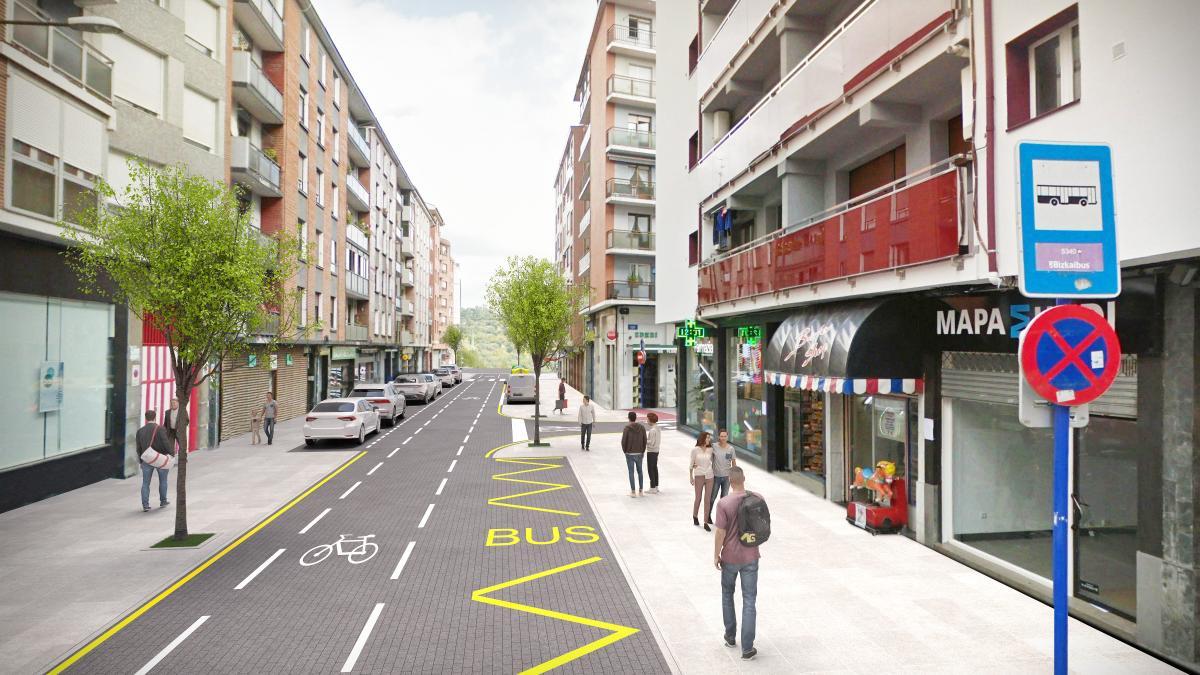 Así quedará la calle Meso, en Astrabudua, una vez finalicen las obras.