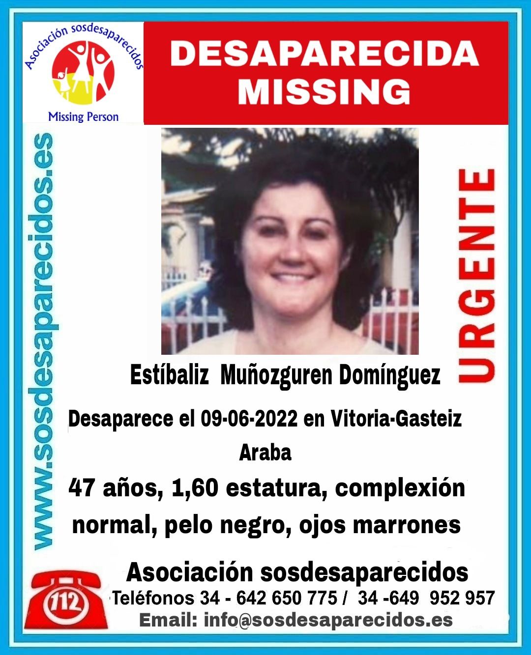 Cartel de la mujer desaparecida en Vitoria
