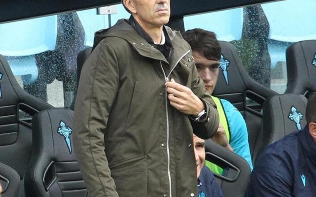 Imanol Alguacil, durante el partido de este domingo en Vigo.