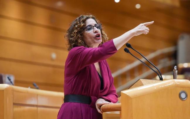 María Jesús Montero defiende los PGE en el Senado. María Jesús Montero defiende los PGE en el Senado.