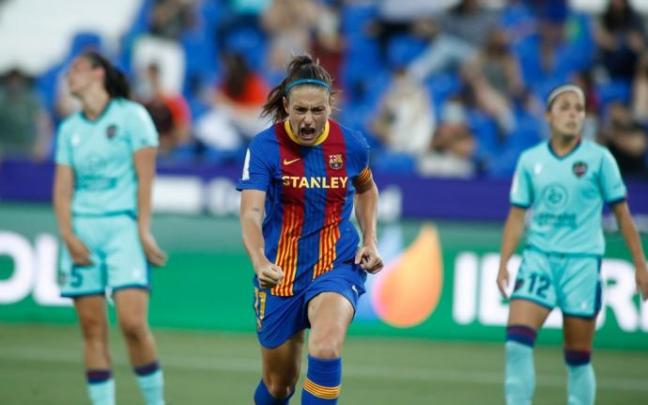 Alexia Putellas celebra un tanto conseguido en Copa de la Reina ante el Levante. Alexia Putellas celebra un tanto conseguido en Copa de la Reina ante el Levante.