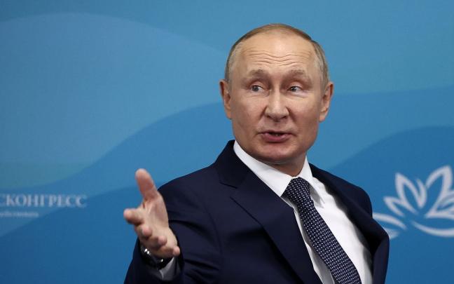 Vladimir Putin en una de sus últimas intervenciones.