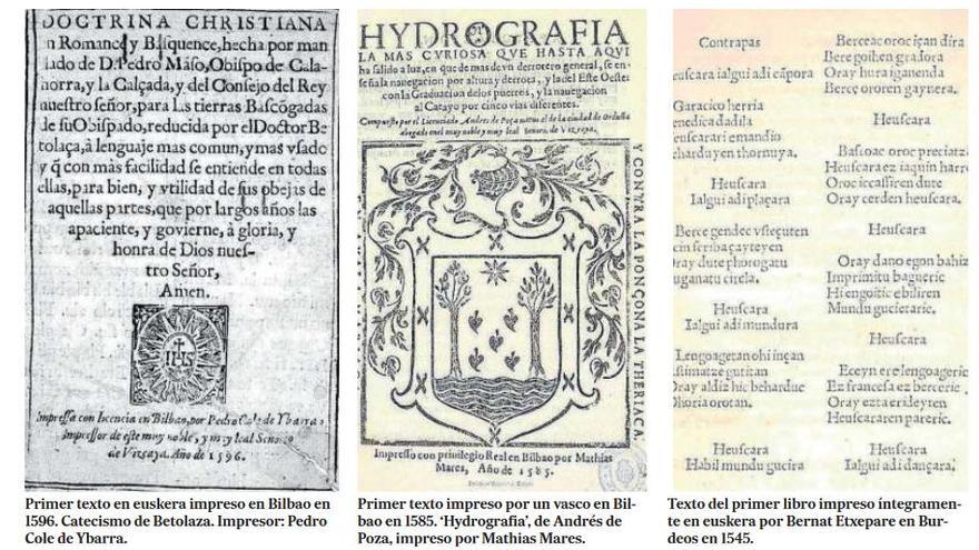 Origen de la imprenta y los textos impresos en euskera.