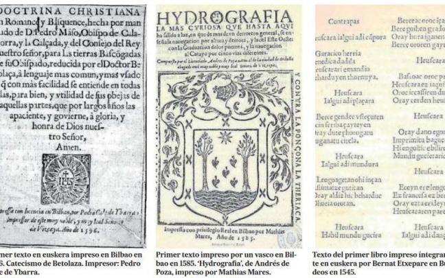 Origen de la imprenta y los textos impresos en euskera.