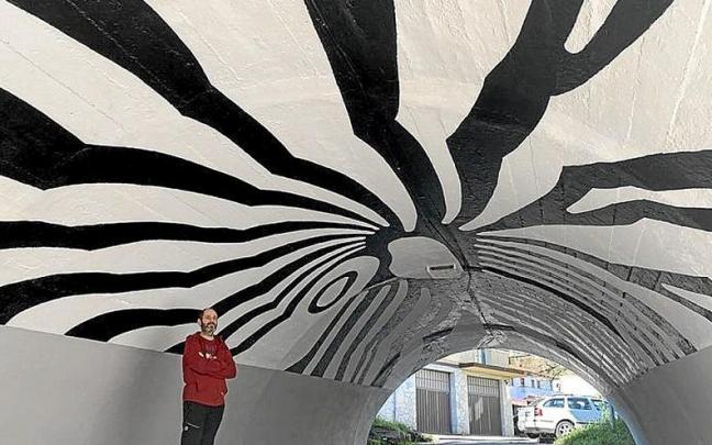 Mikel Eizmendiren murala. | ARGAZKIA: N.G.