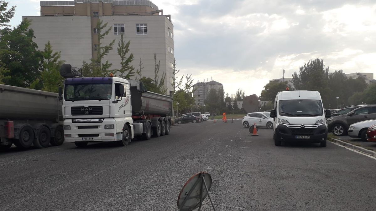 Obras de asfaltado en Vitoria