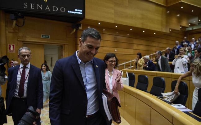 Pedro S&aacute;nchez a la llegada al Senado donde mantuvo su primer debate con el l&iacute;der del PP en septiembre.