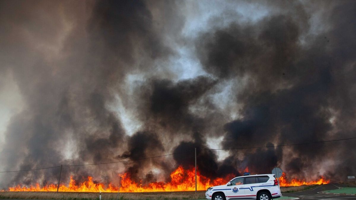 Incendio que afectó a las localidades de Argandoña, Villafranca y Andollu el pasado jueves