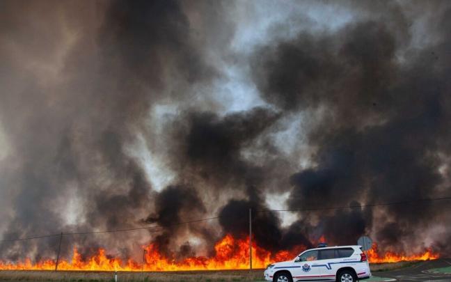 Incendio que afectó a las localidades de Argandoña, Villafranca y Andollu el pasado jueves Incendio que afectó a las localidades de Argandoña, Villafranca y Andollu el pasado jueves