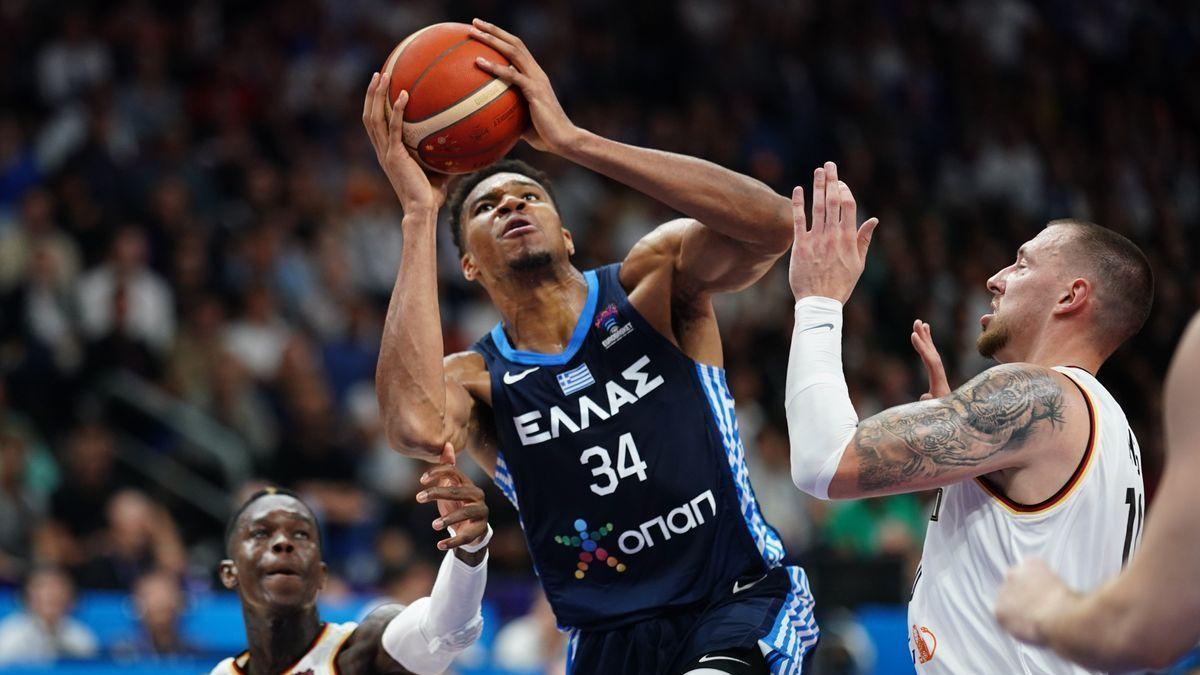 Antetokounmpo, en el partido ante Alemania.