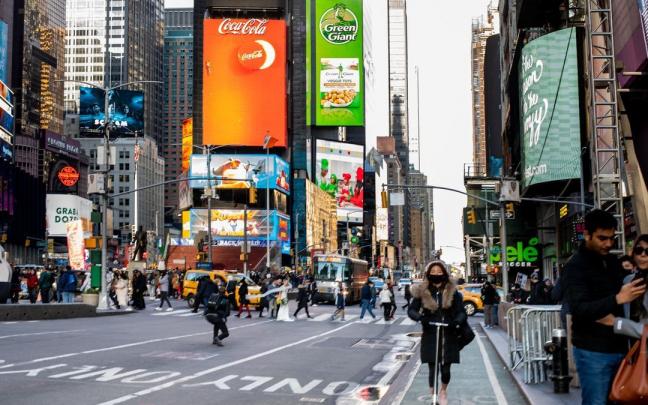 La plaza de Times Square, en Nueva York. La plaza de Times Square, en Nueva York.