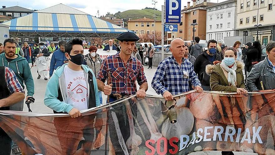 Manifestación anterior de SOS Baserriak.