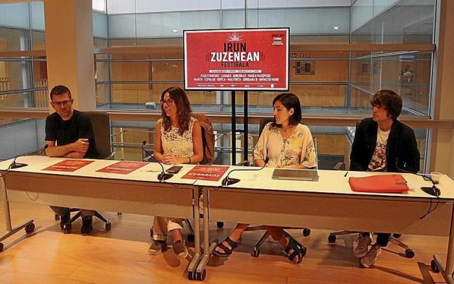 Organizadores de Irun Zuzenean durante la presentaci&oacute;n del evento, ayer en Ficoba. | FOTO: N.G.