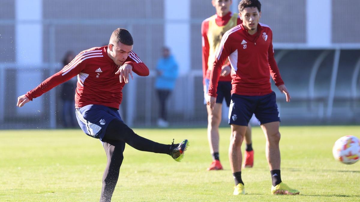 Diego Moreno, en un entrenamiento de esta semana.