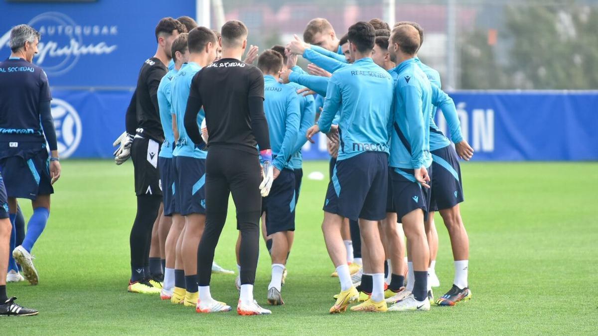 Entrenamiento de la Real, previo al partido del Sheriff