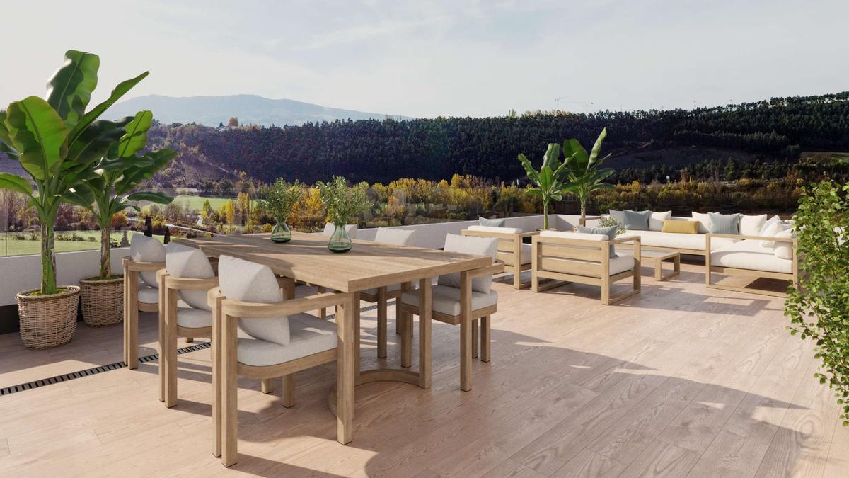 Terraza de los futuros áticos de Eulice.