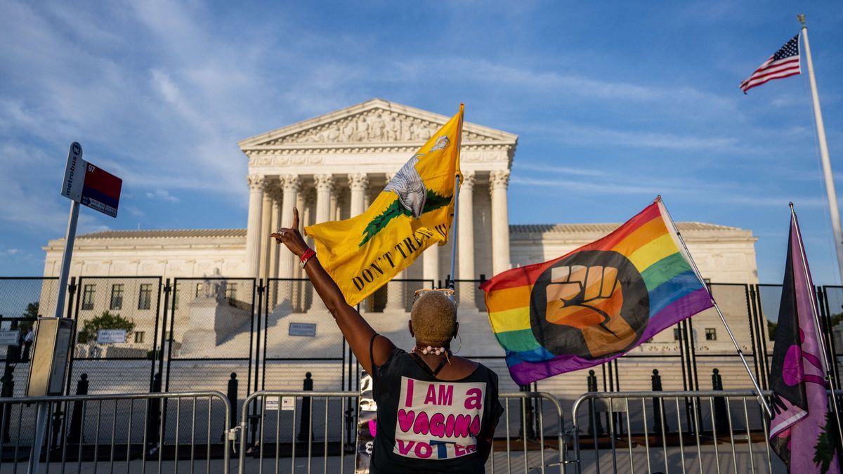 Una imagen de la concentración frente al Supremo.