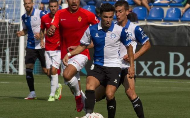 Manu García, durante el partido disputado ante el Mallorca en Mendizorroza