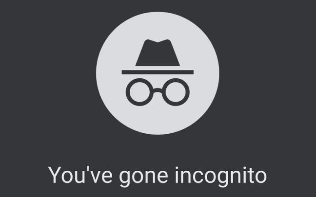 La pantalla del modo incógito de navegación de Chrome. La pantalla del modo incógito de navegación de Chrome.