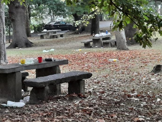 Resto de un botellón.