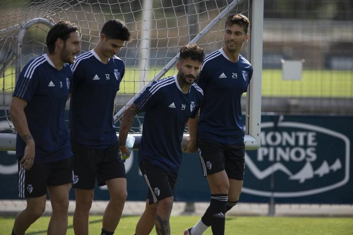 Rubén García, durante un entrenamiento de Osasuna