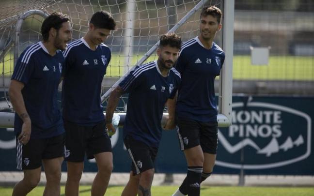 Rubén García, durante un entrenamiento de Osasuna